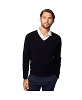 Bellemere Men's Solid V-Neck Merino Sweater