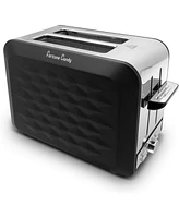 Mega Casa Toaster, Diamond Pattern, 2 Slice, Stainless Steel, Toaster for Bagels, Wide Slots