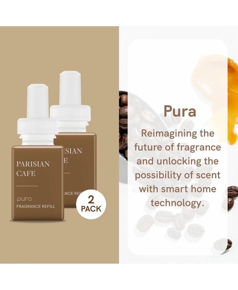 Pura Parisian Cafe - Smart Home Air Diffuser Fragrance - Smart Home Scent Refill - Up to 120-Hours of Premium Fragrance per Refill