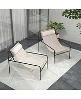 1PC Patio Sling Lounge Chair with Removable Headrest Pillow Breathable Seat