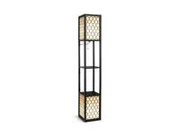 Modern Shelf Freestanding Floor Lamp With Double Lamp Pull Chain And Foot Switch