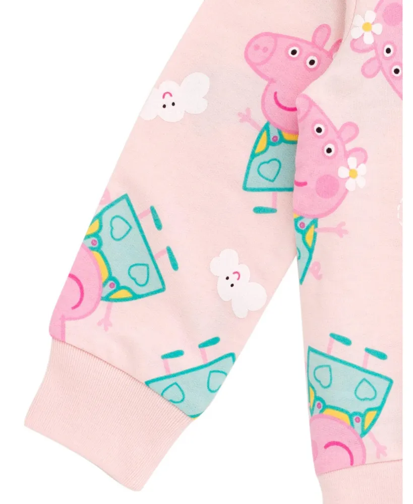 Peppa Pig Girls French Terry Sweatshirt Toddler |Child