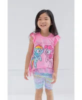 My Little Pony Girls Toddler/child Ruffled Sleeves T-Shirt Bike Shorts Set