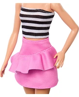 Barbie Fashionistas Doll 213, Blonde with Striped Top, Pink Skirt and Sunglasses, 65th Anniversary