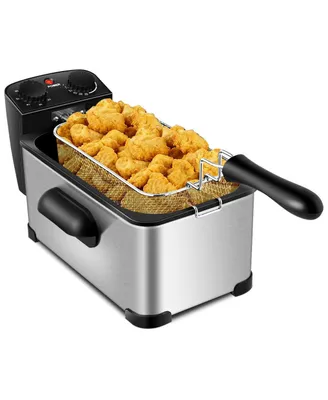 3.2 Quart Electric Stainless Steel Deep Fryer with Timer