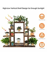 6-Tier Flower Wood Stand Plant Display Rack Storage Shelf