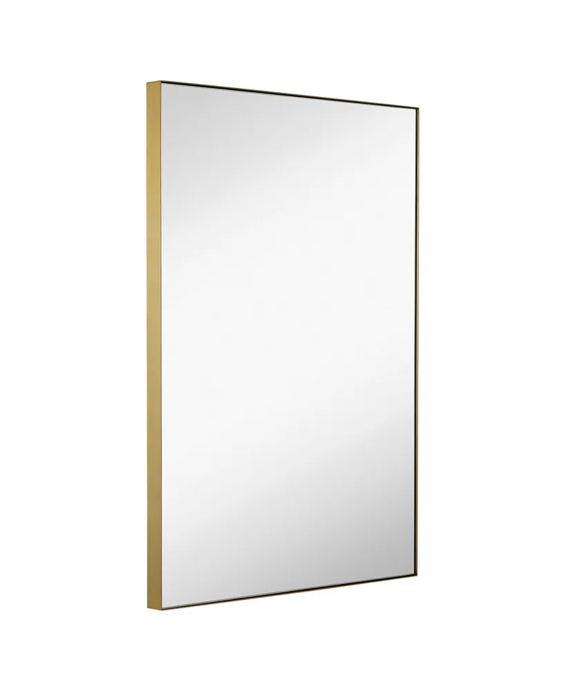 Vanity Mirror with Brushed Metal Frame and Deep Set Design