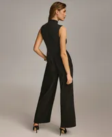 Donna Karan Women's Mock-Neck Sleeveless Straight-Leg Jumpsuit