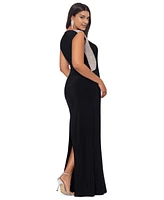 Xscape Plus Beaded Sleeveless Sheath Dress