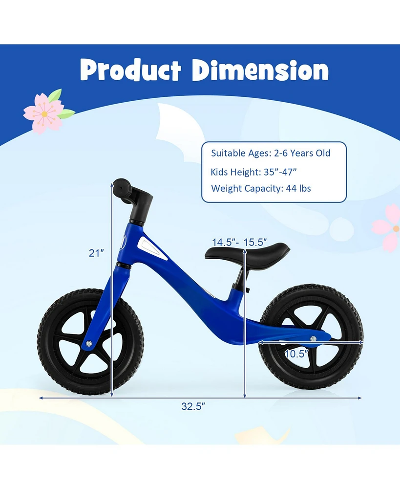 Kids Balance Bike with Rotatable Handlebar and Adjustable Seat Height