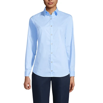 Lands' End Women's School Uniform No Gape Long Sleeve Stretch Shirt