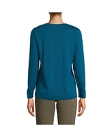 Lands' End Petite Relaxed Supima Cotton Long Sleeve Crew Neck T-Shirt