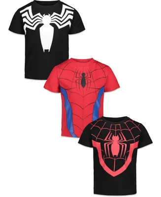 Marvel Spider-Man Spider-Verse Miles Morales Venom Boys 3 Pack T-Shirts Toddler| Child