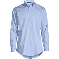 Lands' End Men's Traditional Fit Solid No Iron Supima Pinpoint Buttondown Collar Dress Shirt