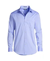 Lands' End Men's Solid No Iron Supima Pinpoint Straight Collar Dress Shirt