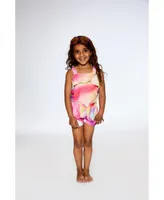 Girl Terry Cloth Jumpsuit Multicolor Pink