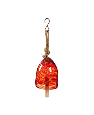 Evergreen Art Glass Speckle Red Bell Chime