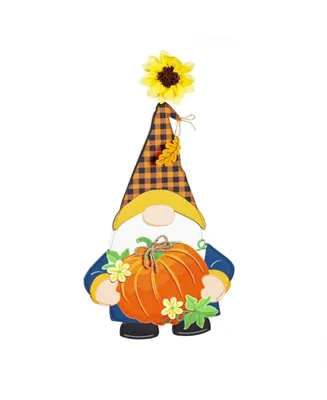 Fall Gnome with Pumpkin Led Window Decor