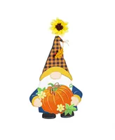 Fall Gnome with Pumpkin Led Window Decor