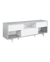 Convenience Concepts 60 in. Newport Ventura Tv Stand, Gray Faux Croc/White