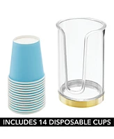 mDesign Plastic Small Bathroom Disposable Paper Cup Dispenser