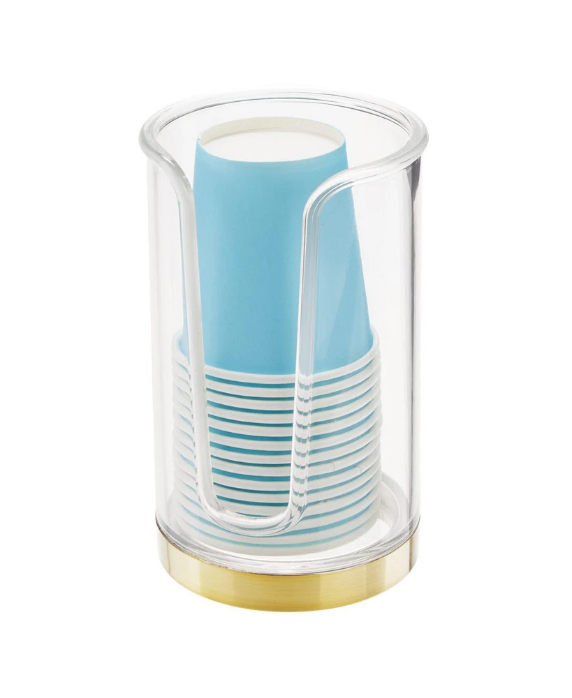 mDesign Plastic Small Bathroom Disposable Paper Cup Dispenser