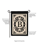 Evergreen Flag Cambridge Chic Letter B Monogram Applique Garden Flag - 12.5" Wide x 18" High