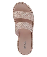 Mia Women's Zayla Raffia Wedge Slide Sandals