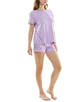 Roudelain Women's 2-Pc. Printed Short Pajamas Set