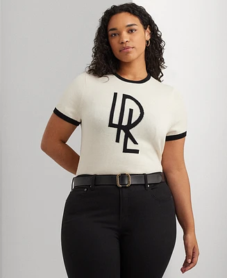 Lauren Ralph Plus Short-Sleeve Logo Sweater