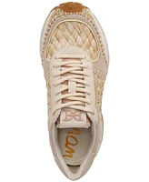 Sam Edelman Women's Jianna Raffia Lace-Up Trainer Sneakers