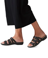 Clarks Leisa Cacti Q Triple Strap Slide Sandals