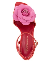 BCBGeneration Women's Toori Ankle Strap Buckle Floral High Heel Dress Sandals