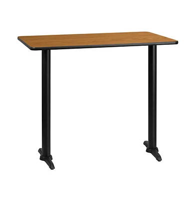 Emma+Oliver 30"X48" Rectangular Laminate Bar Table With 5"X22" Bases