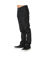 Men's Relaxed Straight Premium Denim Jeans Black Coated