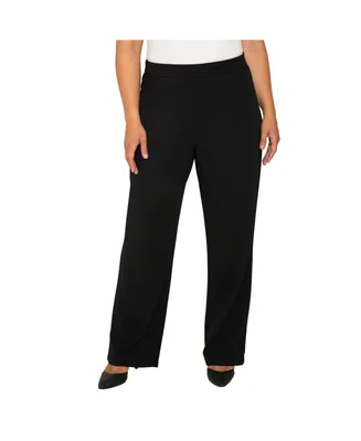 Women's Plus High Waist Stretch Crepe Pants