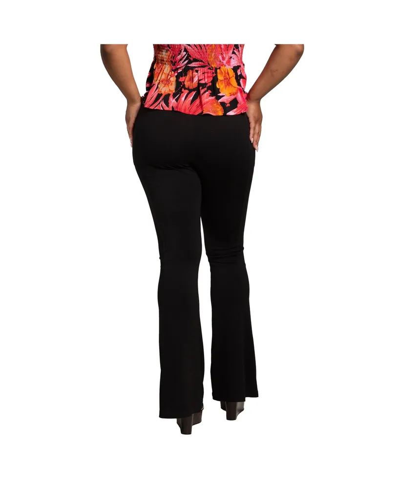 Women's Curvy Fit High Rise Fitted Flare Pant