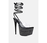 Sugar Mom Strappy Diamante Platform High Heels