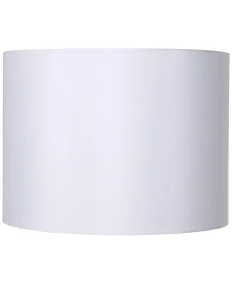 White Hardback Medium Drum Lamp Shade 16" Top x 16" Bottom x 12" High (Spider) Replacement with Harp and Finial - Springcrest