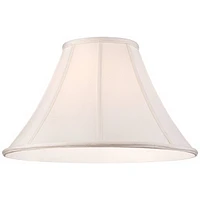 Off-White Shantung Large Lamp Shade 7" Top x 18" Bottom x 10.5" High x 12" Slant (Spider) Replacement with Harp and Finial - Spring crest