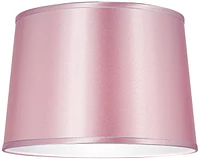 Sydnee Pale Pink Satin Medium Drum Lamp Shade 14" Top x 16" Bottom x 11" Slant (Spider) Replacement with Harp and Finial - Spring crest