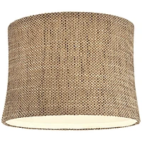 Dortmund Charcoal Medium Drum Lamp Shade 13" Top x 14" Bottom x 10" High (Spider) Replacement with Harp and Finial - Springcrest