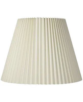 Ivory Pleated Large Lamp Shade 11" Top x 19" Bottom x 14.25" High x 14.5" Slant (Spider) Replacement with Harp and Finial - Springcrest