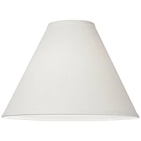 White Linen Medium Chimney Lamp Shade 5" Top x 15" Bottom x 10.5" High x 11.5" Slant (Spider) Replacement with Harp and Finial - Springcrest