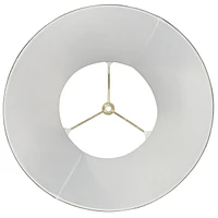 Pewter Gray Medium Bell Lamp Shade 8" Top x 14" Bottom x 11" Slant x 10.5" High (Spider) Replacement with Harp and Finial - Spring crest