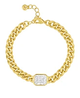 And Now This Cubic Zirconia Emerald Cut Chain Bracelet