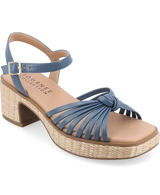 Journee Collection Women's Hally Platform Block Heel Sandals