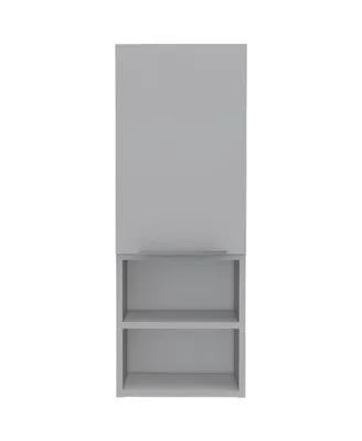 Simplie Fun Mila Bathroom Cabinet, Two Interior Shelves, Two External Shelves, Single Door Cabinet - Smokey Oak
