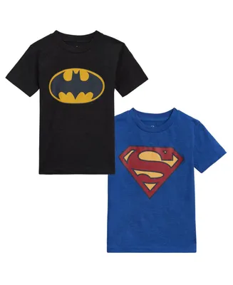 Dc Comics Justice League Batman Superman 2 Pack T-Shirts Toddler| Child Boy