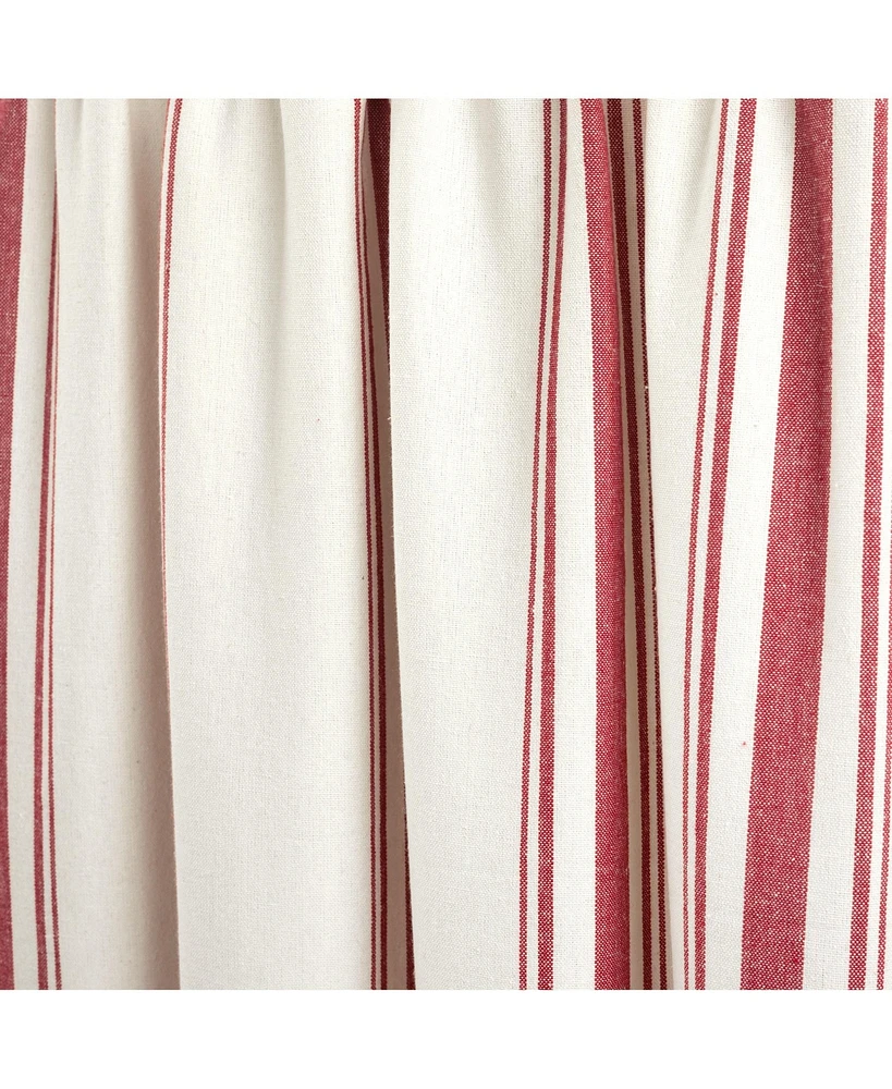 Farmhouse Stripe Yarn Dyed Eco-Friendly Recycled Cotton Valance Red Single 52x18+2